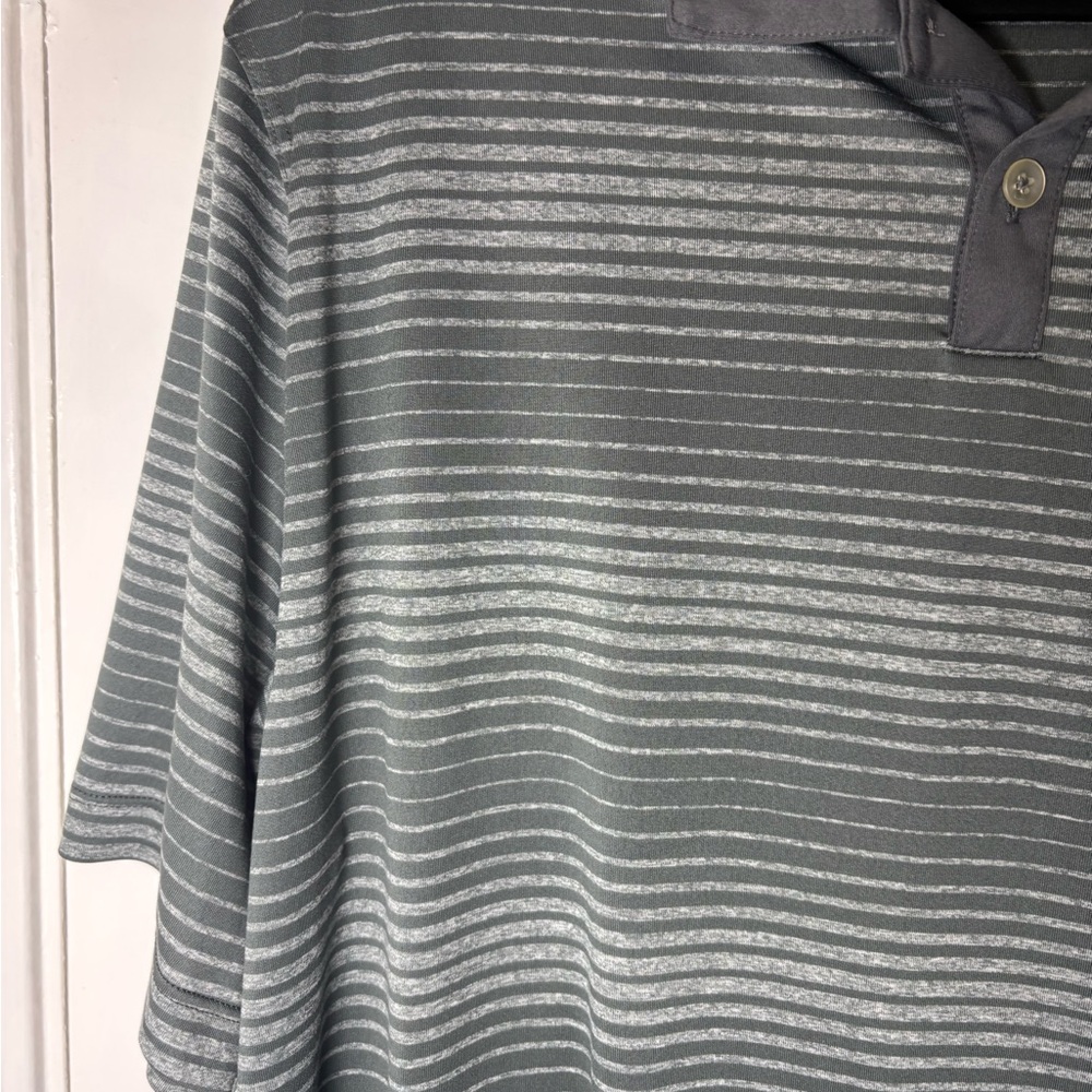 Nike Golf Tour Performance Dri-Fit Gray Striped Polo Shirt Men Size XL - Picture 3 of 15